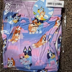 Little Sleepies Purple and Blue Pajama Bottoms with Cartoon Dog Design